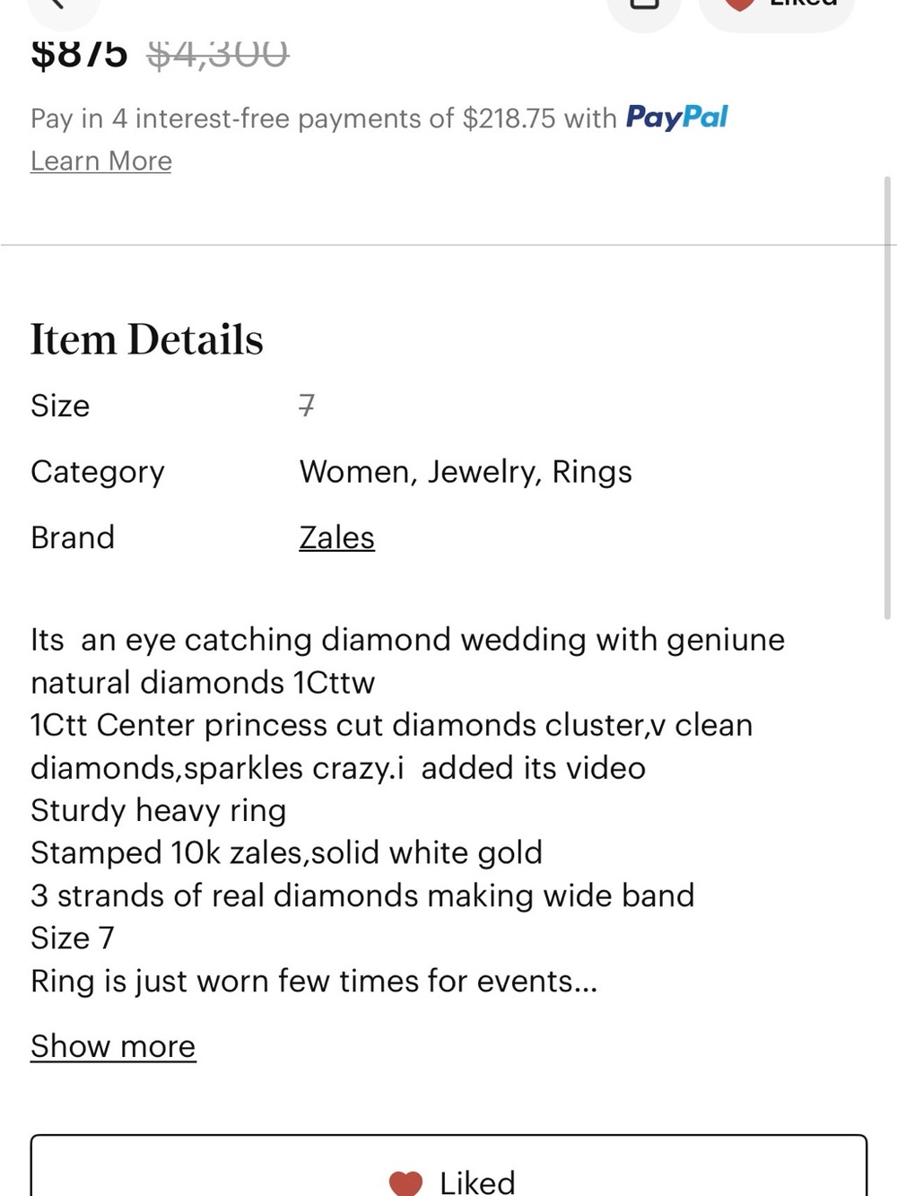 Amazing♥️ 10k gold diamond wedding ring - Picture 10 of 11